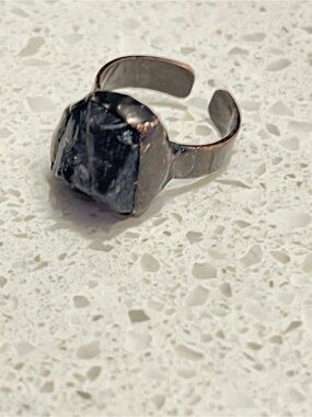 Retro Style Natural Crystals Cluster Big Statement Adjustable‎ Ring